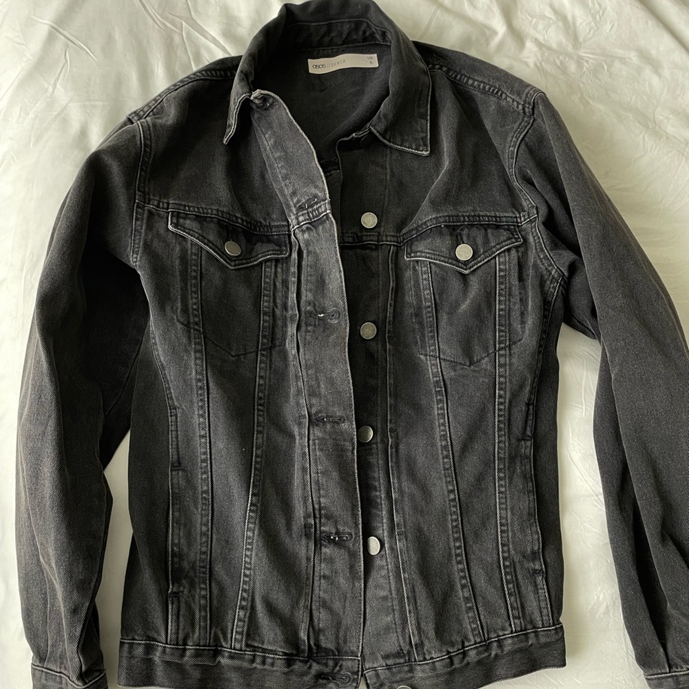 ASOS oversized dark grey denim jacket
